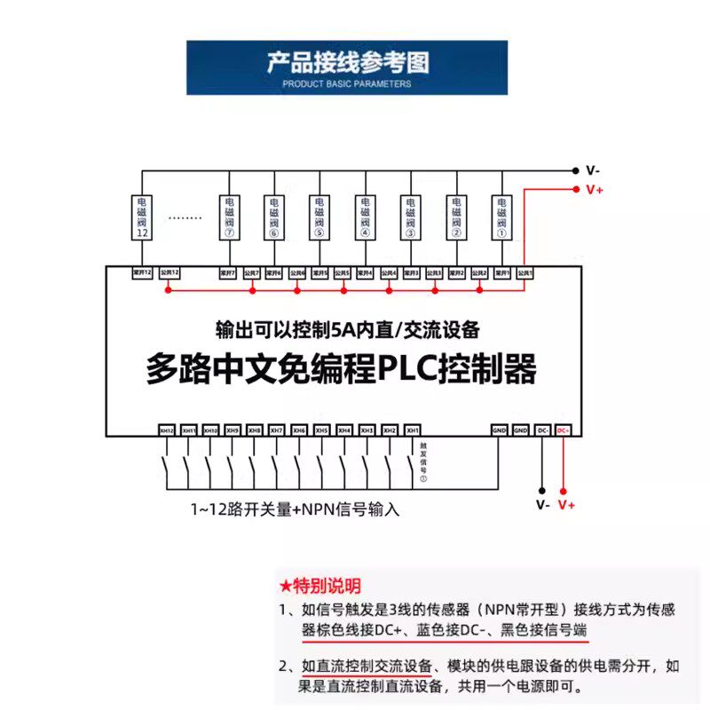循环时间继电器多路可编程PLC断电延时模块直流P触屏控制12V24V