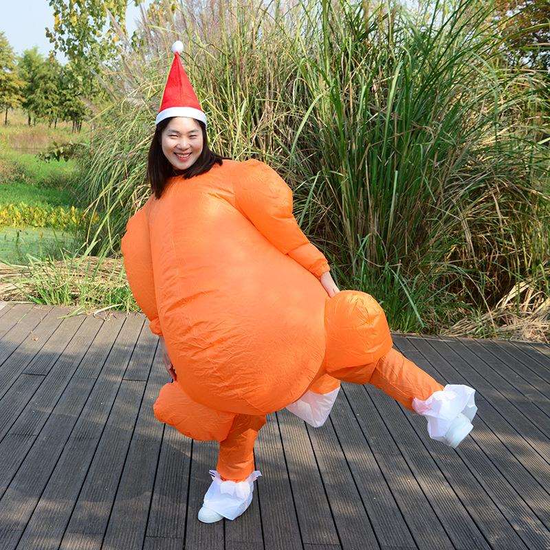 圣诞节充气服感恩节火鸡服装卡通行走人偶节日派对服饰厂家