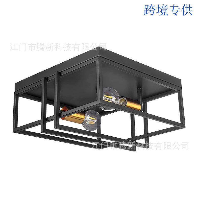 复古工业风几何双框架吸顶灯(针对北美跨境平台卖家）几何设计