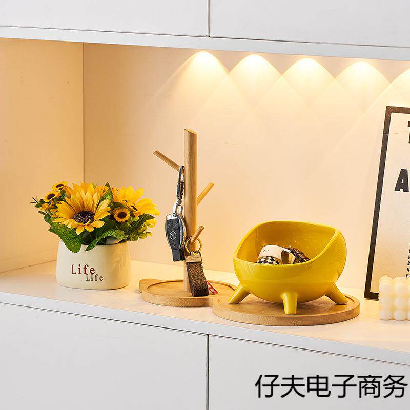 入户进门玄关钥匙收纳摆件家居装饰品客厅创意放钥匙收纳盒置物架