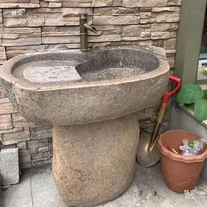 鹅卵石户外洗衣池阳台原石洗漱盆