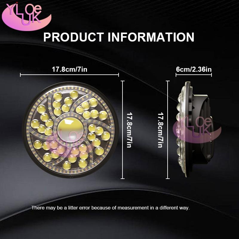 YLK新品汽车led大灯牧马人哈雷大灯白黄双色越野车工作灯7寸LED