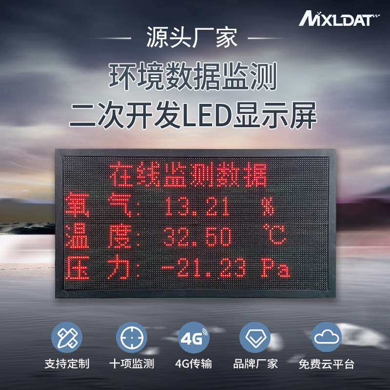 二次开发扬尘噪音监测数据LED电子屏环境监测系统智能LED显示屏