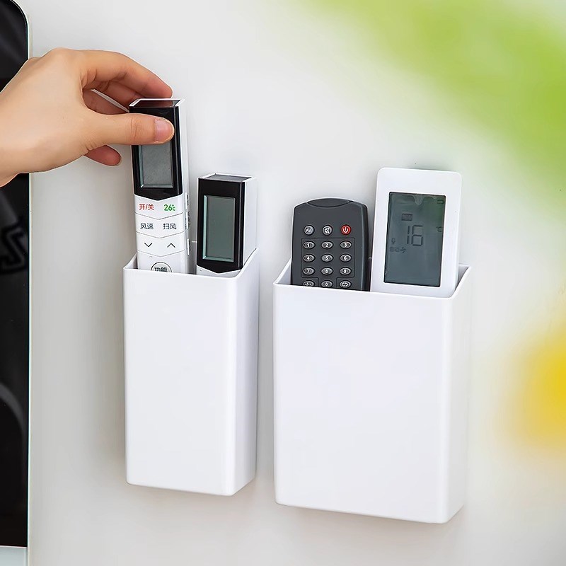 空调遥控器收纳盒上墙客厅床头固定手机充电支架酒店壁挂式放置架
