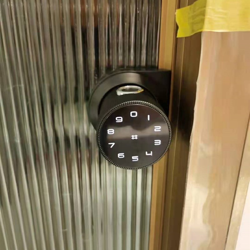 16极窄玻璃门指纹锁生态门木门密码把手锁有框刷卡钥匙小程序远程