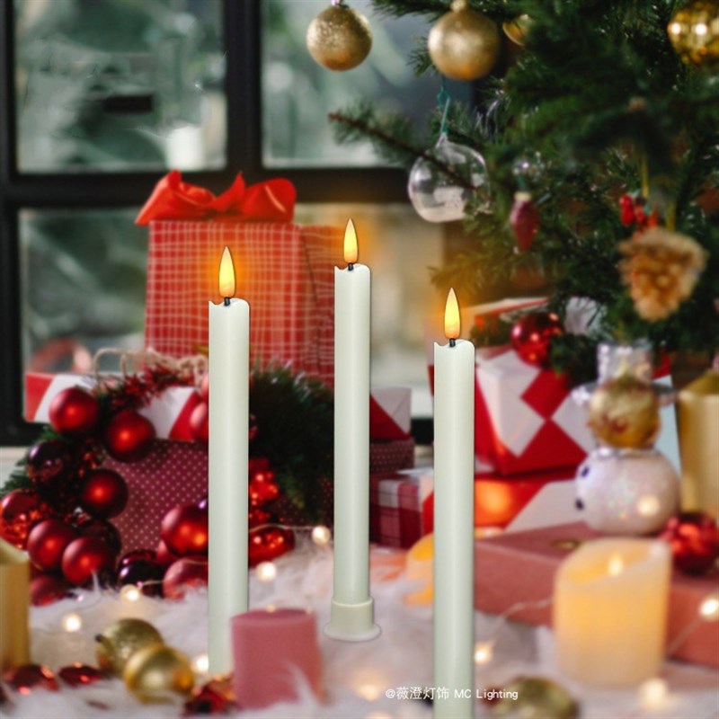 长杆遥控仿真电子蜡烛灯浪漫烛台桌面氛围灯卧室圣诞装饰小夜灯