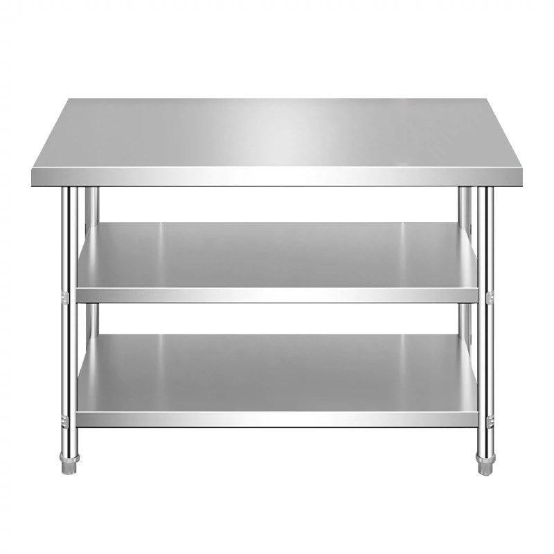 定做长方形饭店不锈钢置物台单双层厨房灶台架三层家用切菜收纳桌