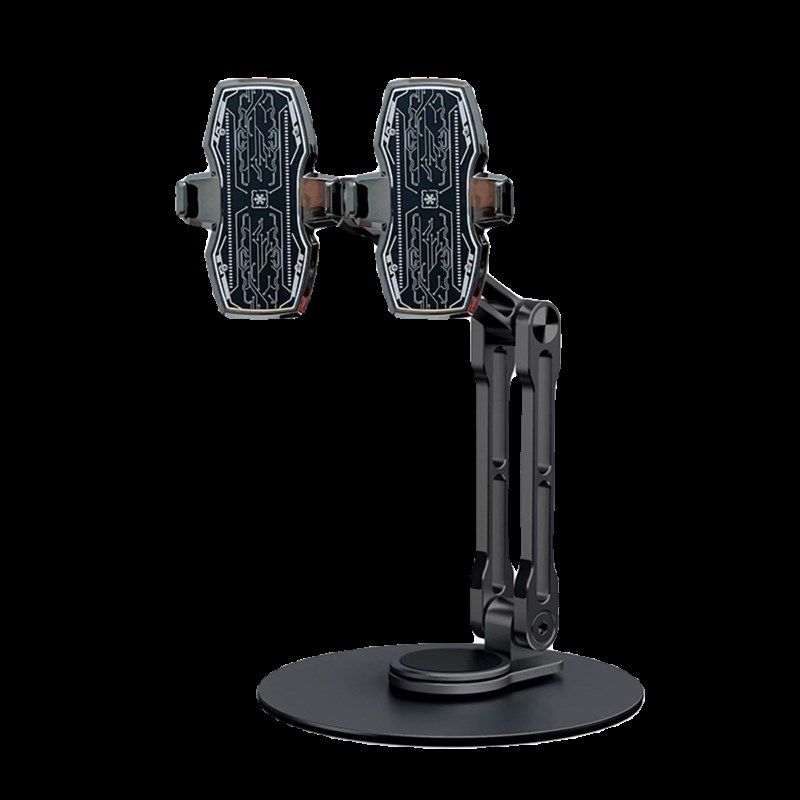 双机位散热器支架设备两个手机带制冷直播俯拍专用夹子升降调节稳