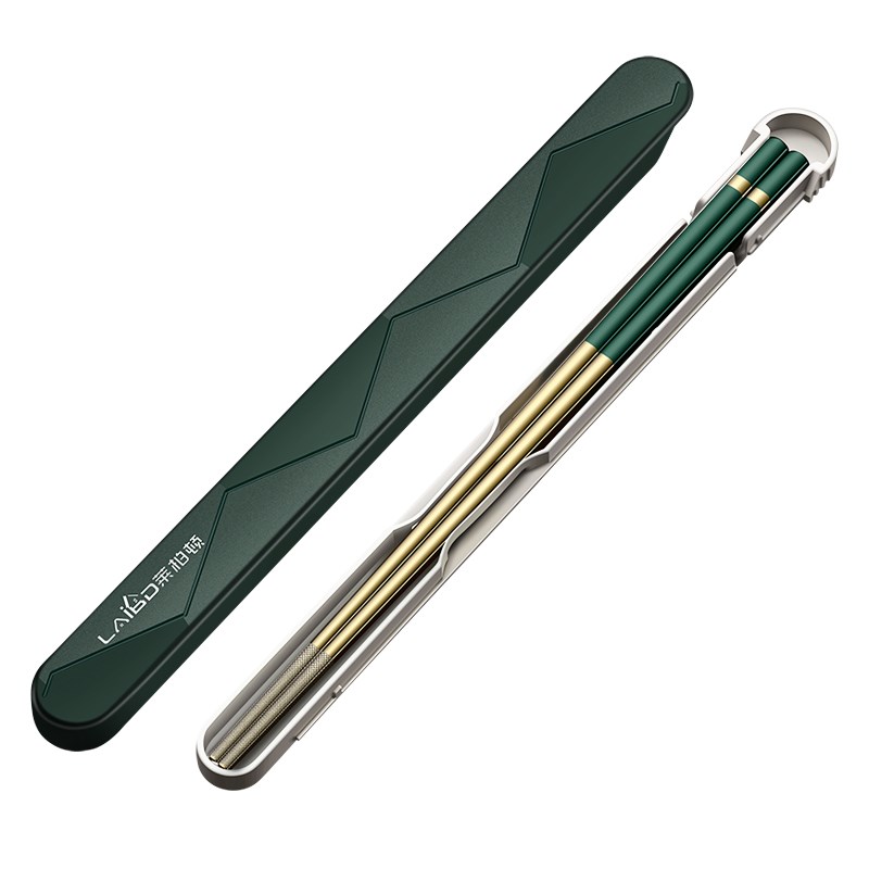 316L不锈钢筷子个人用筷盒一人一筷外出便携高档长快子餐具收纳盒