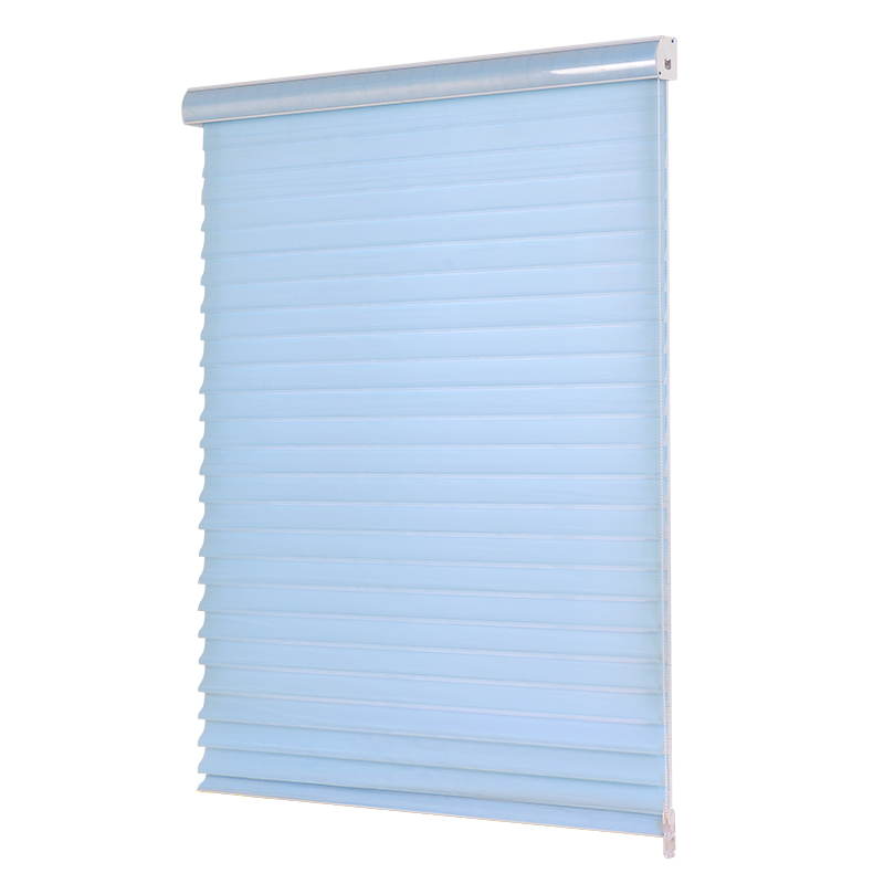 电动香格里拉窗帘厨房卧室遮阳办公室遮光免打孔安装拉式百叶窗帘