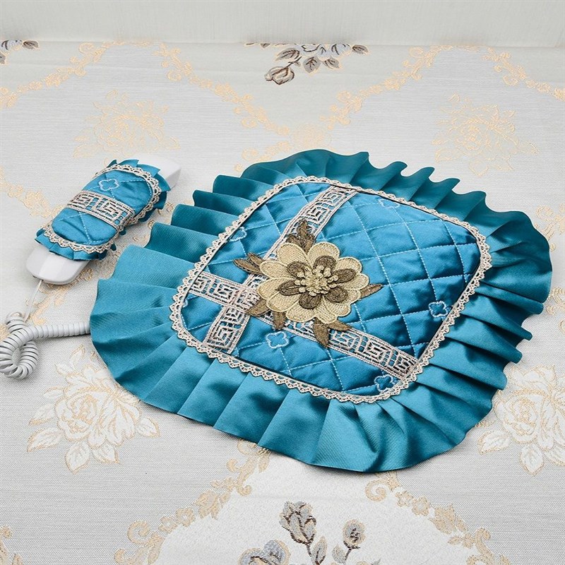 欧洲蕾丝装饰固定电话罩防尘罩织物方罩电话保护罩电话罩贴纸