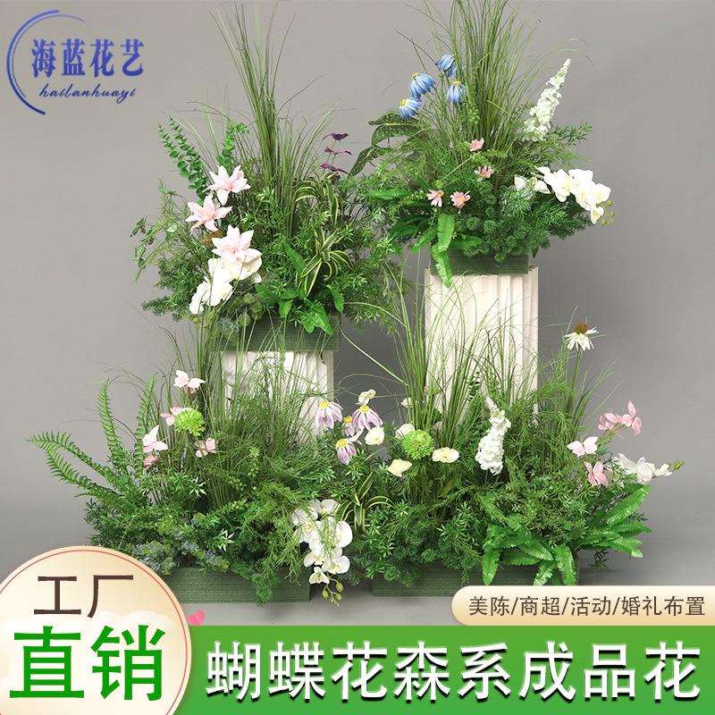 森系地排花商场活动美陈装饰摆件路引花艺店面开业现场布置提车花