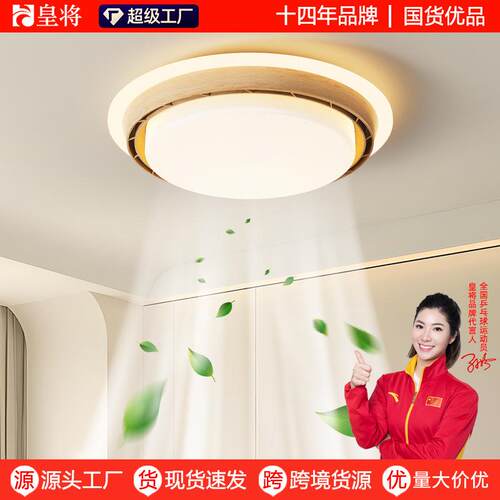 2025新款隐形静音餐厅卧室吸顶灯房间电扇吊扇灯全光谱无叶风扇灯