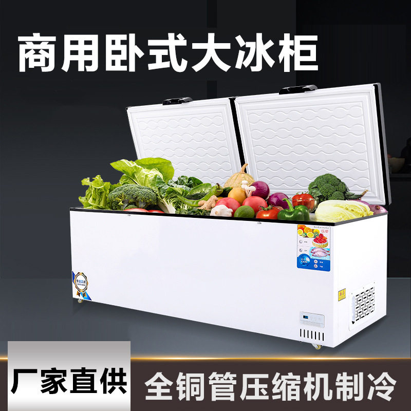 圣凯冰箱冰柜商用冷冻柜大容量节能卧式冷藏保鲜冷冻单双温展示柜