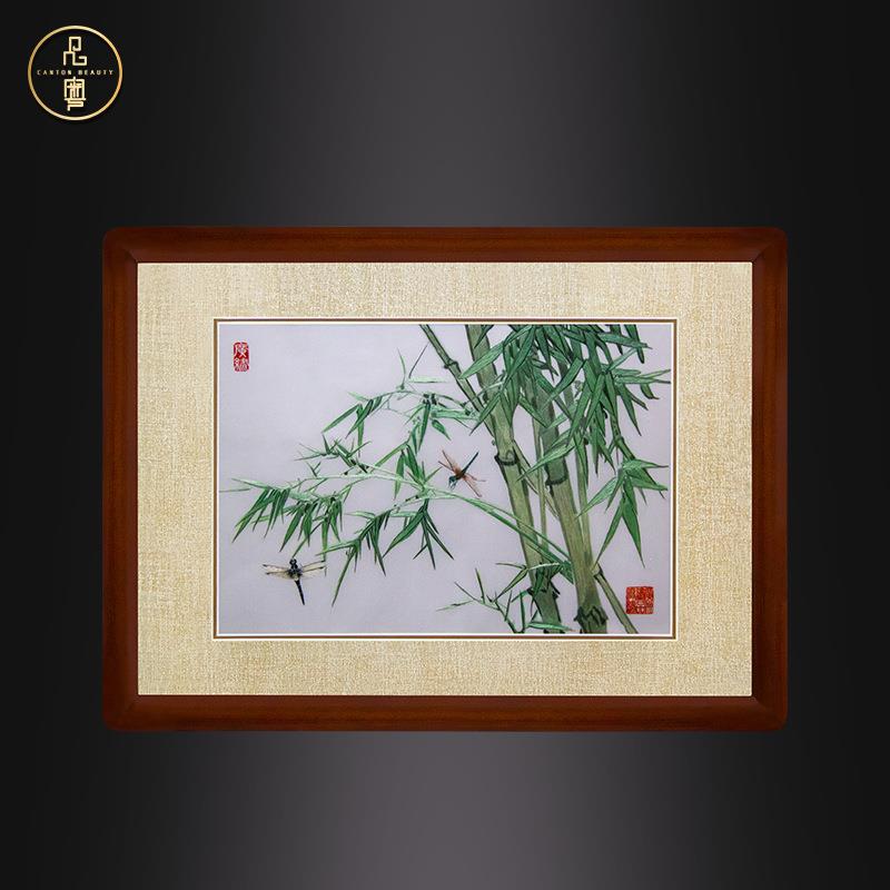广绣粤绣手工刺绣工艺品客厅办公室装饰挂画商务随手礼送领导长辈