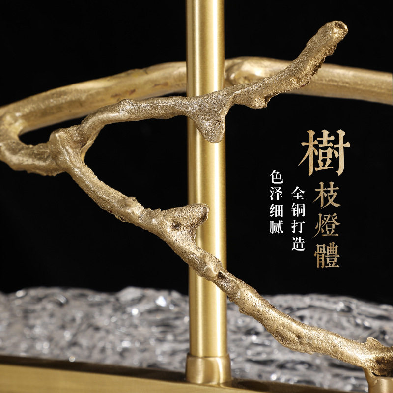 凯乔新中式禅意全铜餐厅吊灯