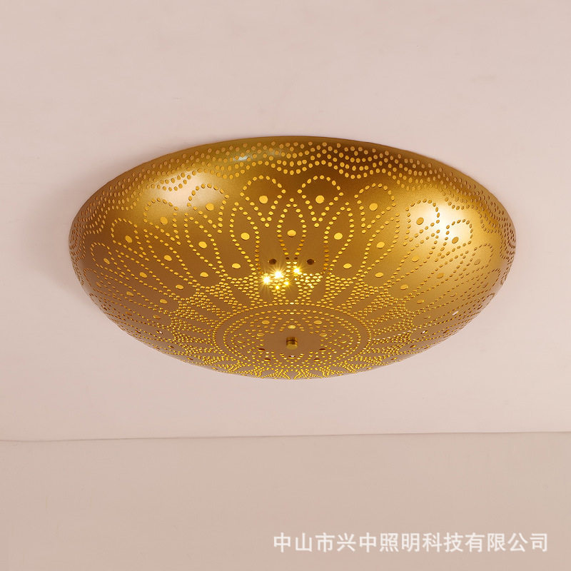 摩洛哥餐厅客厅卧室茶室民宿房间泰式灯东南亚风格复古铁艺吸顶灯