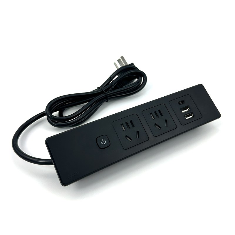 桌面嵌入式插座多位五孔办公会议台柜子USB内嵌隐藏带开关排插排