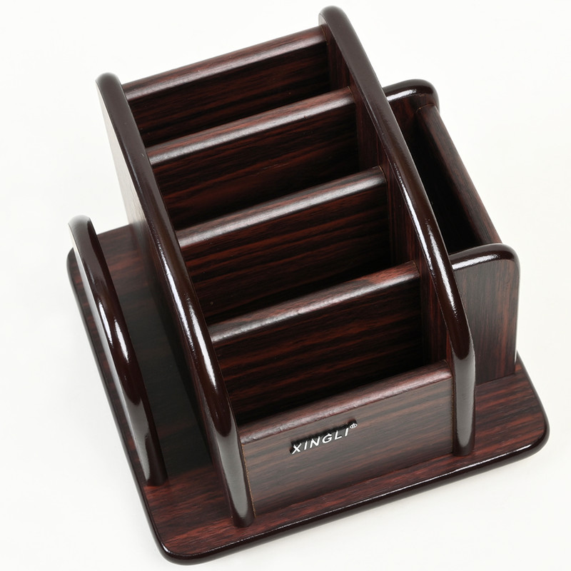 可旋转遥控器收纳盒手机摇控器茶几木质创意多功能客厅遥控板笔筒