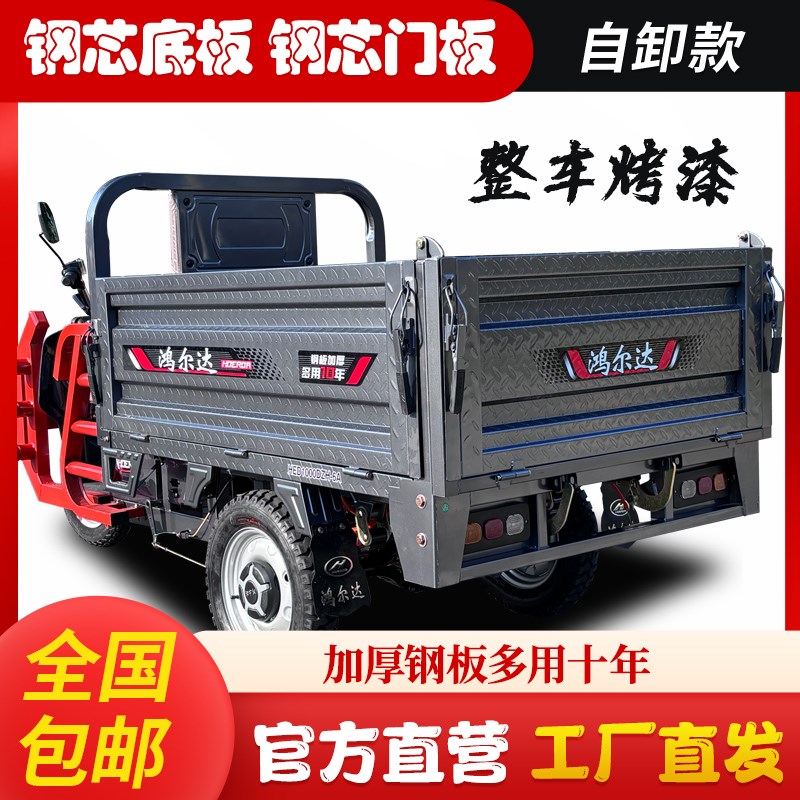 自卸电动三轮车拉货农用家用山区爬坡王载重王货运电瓶车快递运输