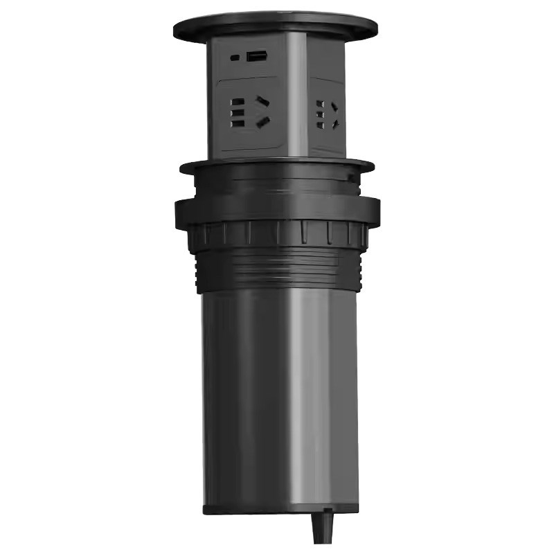 国际电工家用电源插排隐藏式岛台桌面插座升降插座嵌入式无线充电