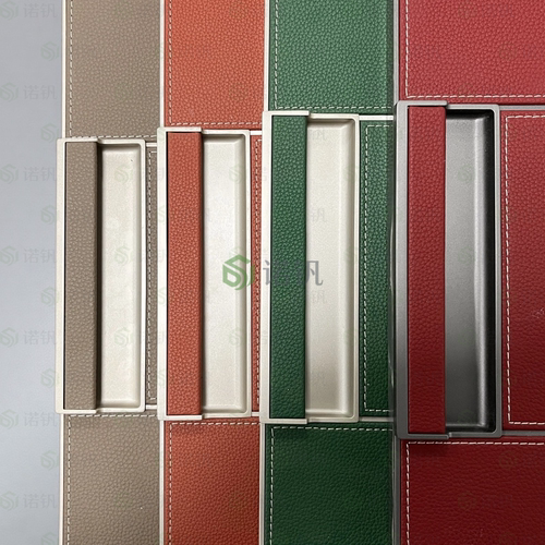 意式Poliform嵌入式衣柜门贴皮拉手衣帽间皮革门同色移门暗藏把手