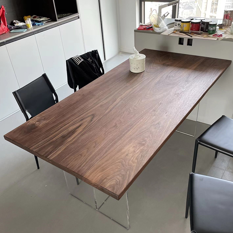 北美黑胡桃木桌面板实p木大板升降桌面板工作台窗台板隔板定制FAS