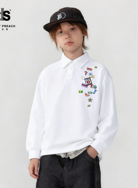 IDS童装时尚设计衬衫卡通印花柔软亲肤透气耐磨宽松翻领POLO衫