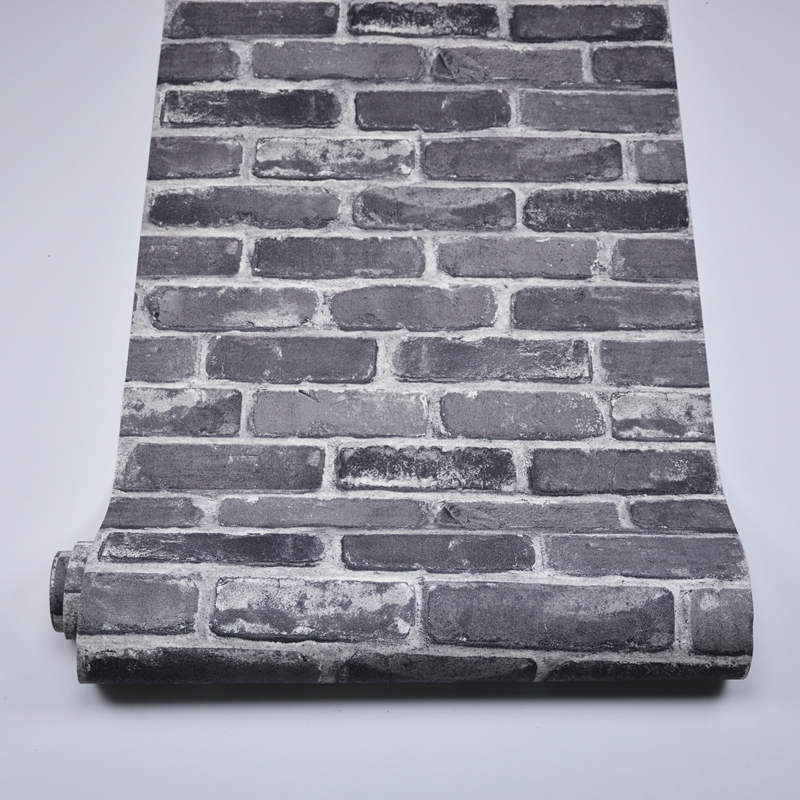 时尚复古砖纹墙纸 3D砖块文化砖墙纸 理发店饭店U会所咖啡店壁纸