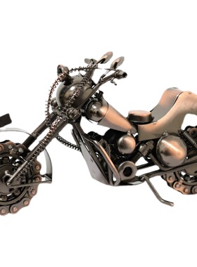 合金哈雷摩托车模型摆件工业风机车男生房间办公室装饰生日礼物男