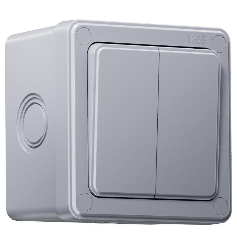 IP66户外防水开关盒按钮室外工业电源防雨单开双控门铃面板明装盒
