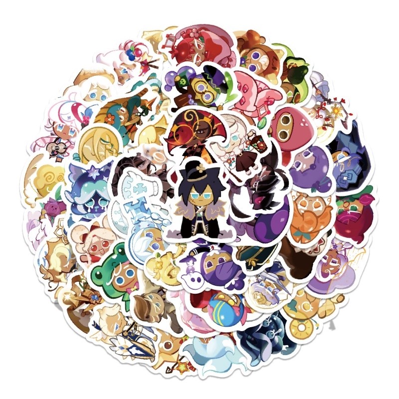 100张饼干人王国游戏卡通趣味贴纸DIY涂鸦手账本笔记本平板保温杯