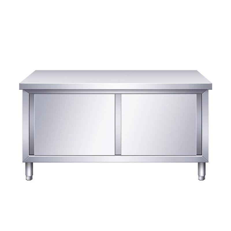 304不锈钢推拉门工作台碗碟柜切菜砍剁厚桌厨房操作台打荷台商用