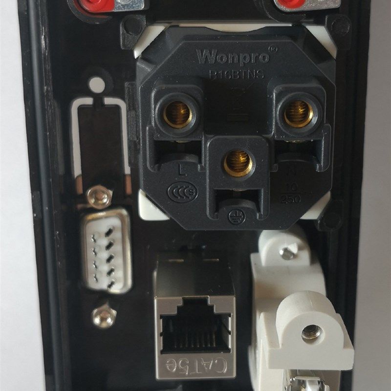 现货FUZUKI富崎MSDD10660前置面板国标五孔插座 RJ45网口 USB串口