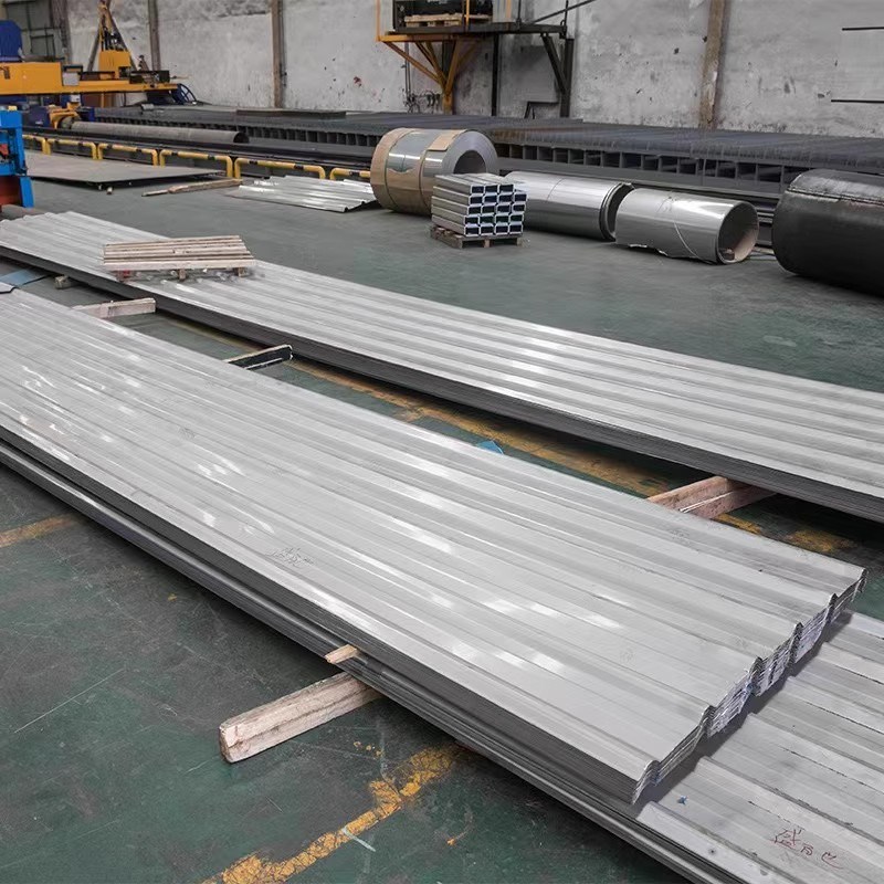 不锈钢瓦楞板201/304波纹板屋顶彩钢雨棚840瓦型任意长度加工定做