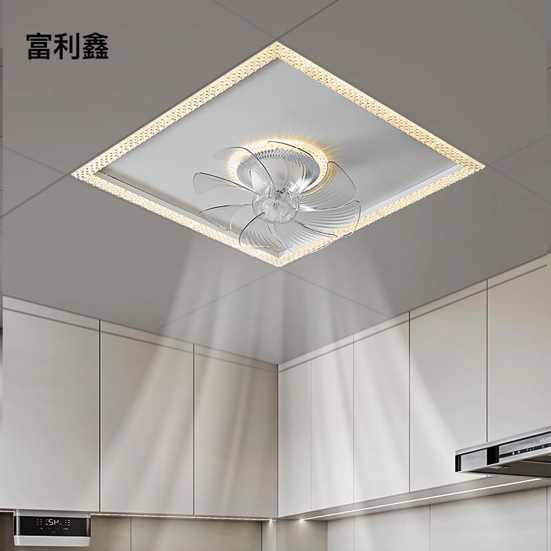 2025新款厨房风扇灯嵌入式二合一集成吊顶平板灯铝扣板面板卫生间