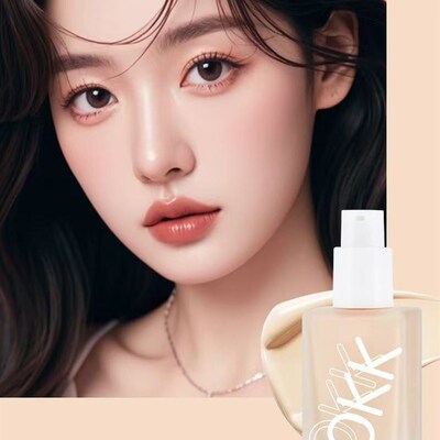 OKK花花持妆粉底液水润保湿遮瑕隐形毛孔学生裸妆BB霜.奶油肌肤品