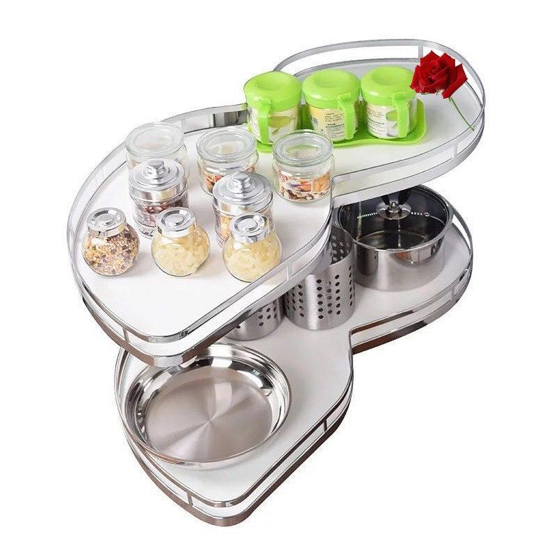 转角拉篮厨房橱柜多功能收纳架置物架拐角旋转小怪物飞碟厂家