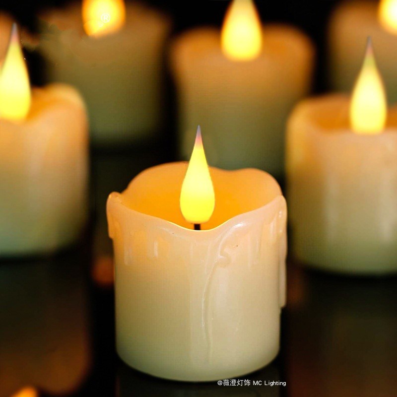 遥控充电迷你蜡面仿真电子蜡烛灯浪漫求婚表白生日场景布置装饰