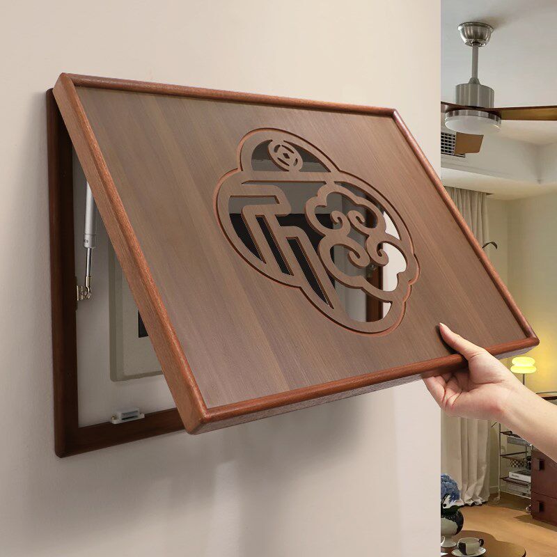 复古电表箱遮挡装饰画2025新款实木镂空电闸箱开关盒挂画弱电箱画