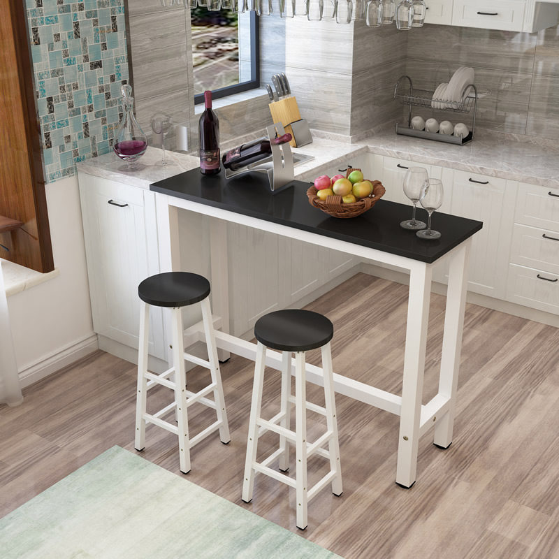 新品靠墙吧台桌家用简约客厅隔断小吧台酒吧奶茶店高脚桌长条桌窄