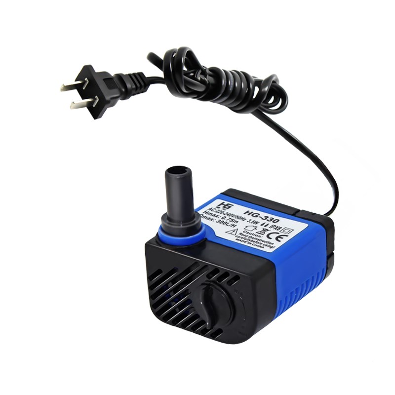 小型假山鱼缸潜水泵带灯迷你抽水循环泵盆景水族箱风水轮水泵静音