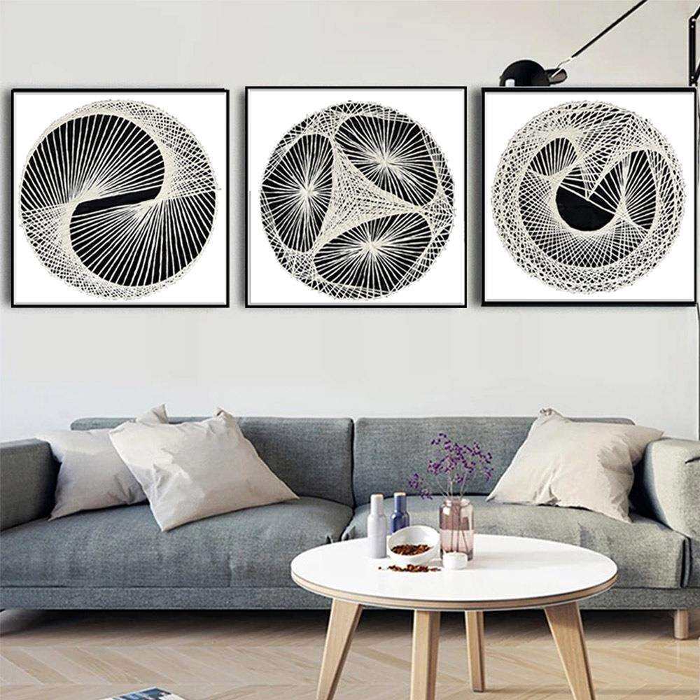 大气餐厅壁画三联装饰画树皮手工编织挂画玄关客厅卧室跨境画厂家