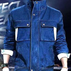 珍豪牛仔工作服电焊服春秋套装711款耐烫磨劳保服电焊工防静电