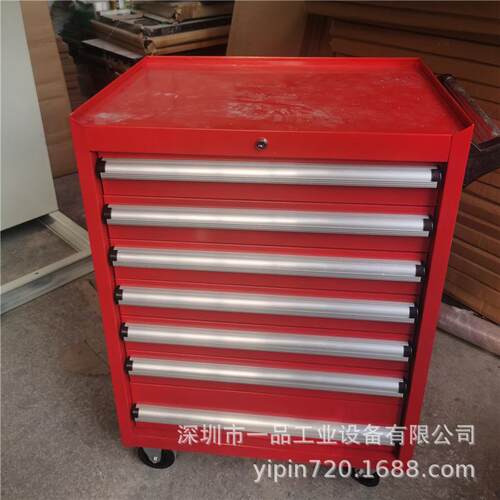 一品五金工具柜双开门车间储物柜多用途抽屉式零件柜手推工具车