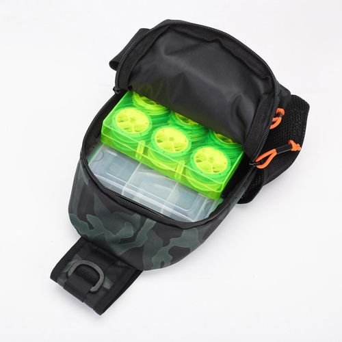 25新款路亚包斜挎单肩多功能钓鱼工具户外便携弹弓专用收纳小背包