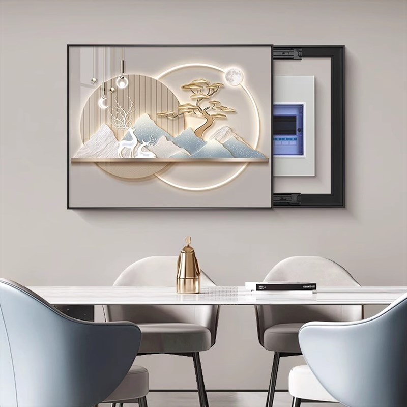 轻奢电表箱装饰画电闸箱信号箱遮挡挂画高级感配电箱盖板免打孔