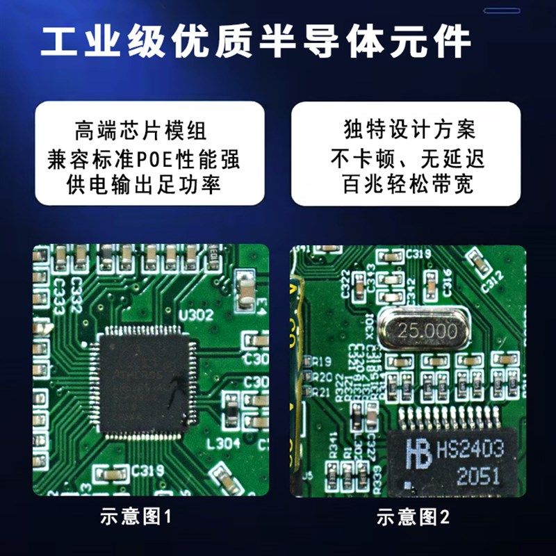 POE中继器一分二级联宝网络监控摄像机标准交换机分离器供电模块