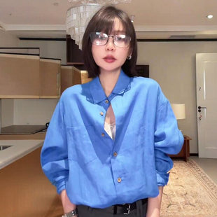 独特超好看长袖衬衫女款春装女2026年新款轻奢高级感减龄洋气上衣