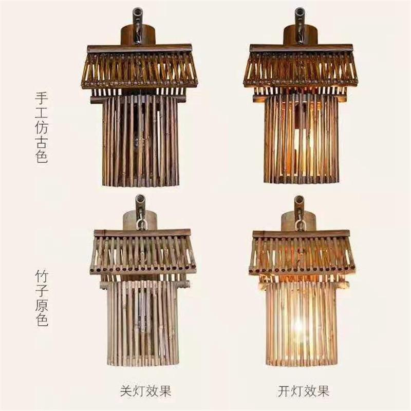 竹编灯罩创意手工编织吊灯东南亚竹编吊灯工厂直销田园餐厅饭店灯